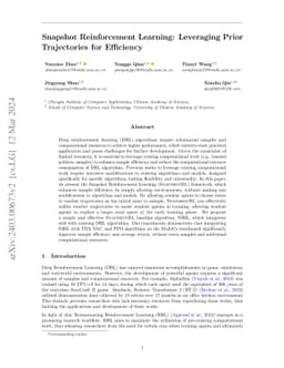 Snapshot Reinforcement Learning: Leveraging Prior Trajectories for
  Efficiency