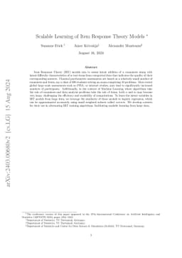 Scalable Learning of Item Response Theory Models