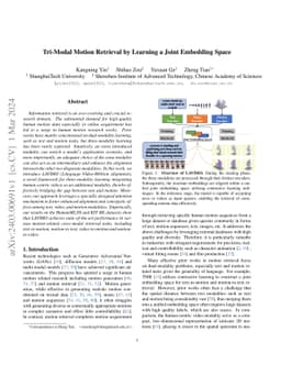 Tri-Modal Motion Retrieval by Learning a Joint Embedding Space