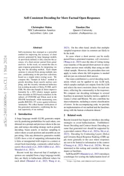 Self-Consistent Decoding for More Factual Open Responses