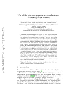 Do Weibo platform experts perform better at predicting stock market?