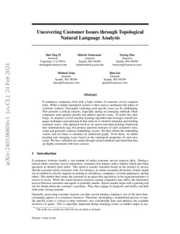 Uncovering Customer Issues through Topological Natural Language Analysis