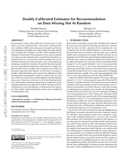 Doubly Calibrated Estimator for Recommendation on Data Missing Not At
  Random