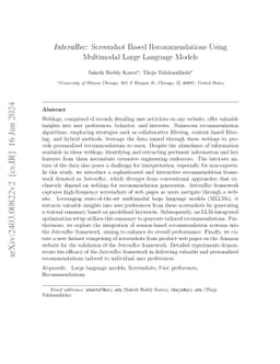 InteraRec: Screenshot Based Recommendations Using Multimodal Large
  Language Models
