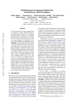 Self-Refinement of Language Models from External Proxy Metrics Feedback