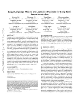 Large Language Models are Learnable Planners for Long-Term
  Recommendation