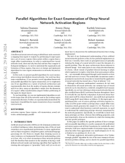 Parallel Algorithms for Exact Enumeration of Deep Neural Network
  Activation Regions
