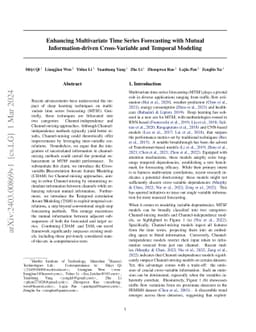 Enhancing Multivariate Time Series Forecasting with Mutual
  Information-driven Cross-Variable and Temporal Modeling