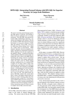 DFIN-SQL: Integrating Focused Schema with DIN-SQL for Superior Accuracy
  in Large-Scale Databases