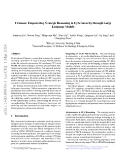 Crimson: Empowering Strategic Reasoning in Cybersecurity through Large
  Language Models