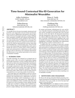 Time-bound Contextual Bio-ID Generation for Minimalist Wearables