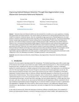 Improving Android Malware Detection Through Data Augmentation Using
  Wasserstein Generative Adversarial Networks
