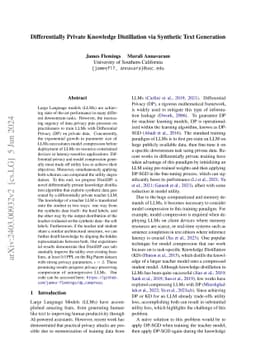 Differentially Private Knowledge Distillation via Synthetic Text
  Generation