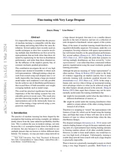 Fine-tuning with Very Large Dropout