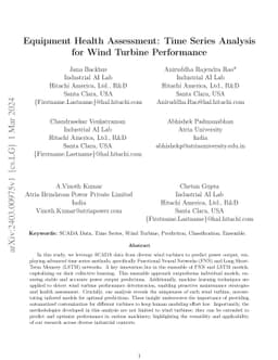 Equipment Health Assessment: Time Series Analysis for Wind Turbine
  Performance