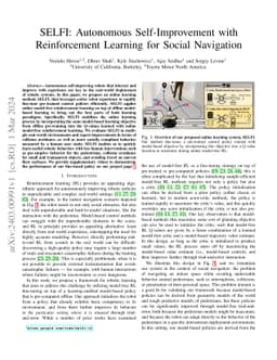 SELFI: Autonomous Self-Improvement with Reinforcement Learning for
  Social Navigation