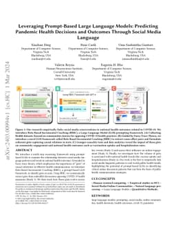 Leveraging Prompt-Based Large Language Models: Predicting Pandemic
  Health Decisions and Outcomes Through Social Media Language