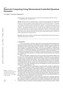 Reservoir Computing Using Measurement-Controlled Quantum Dynamics