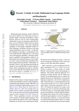 Peacock: A Family of Arabic Multimodal Large Language Models and
  Benchmarks