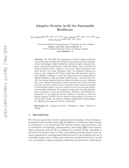 Adaptive Security in 6G for Sustainable Healthcare