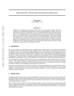 Sensitivity Analysis On Loss Landscape