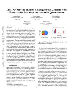 LLM-PQ: Serving LLM on Heterogeneous Clusters with Phase-Aware Partition
  and Adaptive Quantization