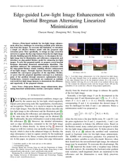 Edge-guided Low-light Image Enhancement with Inertial Bregman
  Alternating Linearized Minimization
