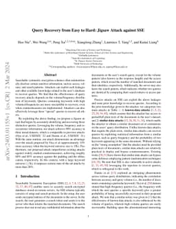 Query Recovery from Easy to Hard: Jigsaw Attack against SSE