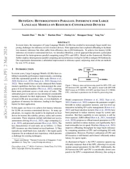 HeteGen: Heterogeneous Parallel Inference for Large Language Models on
  Resource-Constrained Devices
