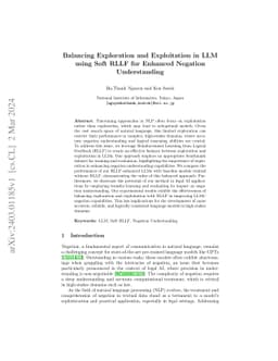 Balancing Exploration and Exploitation in LLM using Soft RLLF for
  Enhanced Negation Understanding