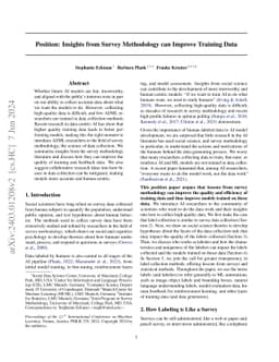 Position: Insights from Survey Methodology can Improve Training Data
