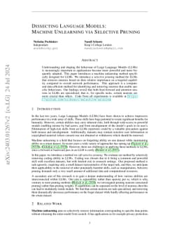 Dissecting Language Models: Machine Unlearning via Selective Pruning