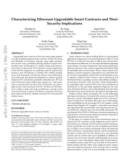 Characterizing Ethereum Upgradable Smart Contracts and Their Security
  Implications