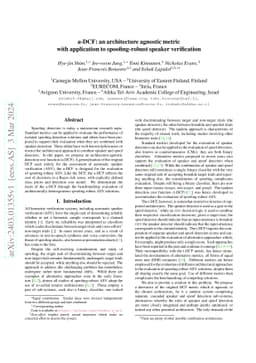 a-DCF: an architecture agnostic metric with application to spoofing-robust speaker verification