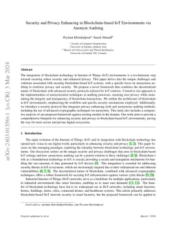 Security and Privacy Enhancing in Blockchain-based IoT Environments via
  Anonym Auditing