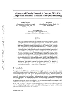 eXponential FAmily Dynamical Systems (XFADS): Large-scale nonlinear
  Gaussian state-space modeling