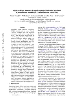 Right for Right Reasons: Large Language Models for Verifiable Commonsense Knowledge Graph Question Answering