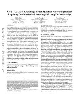CR-LT-KGQA: A Knowledge Graph Question Answering Dataset Requiring
  Commonsense Reasoning and Long-Tail Knowledge