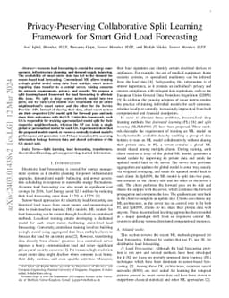 Privacy-Preserving Collaborative Split Learning Framework for Smart Grid
  Load Forecasting