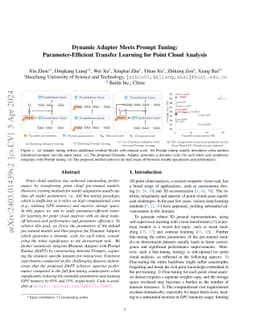 Dynamic Adapter Meets Prompt Tuning: Parameter-Efficient Transfer
  Learning for Point Cloud Analysis