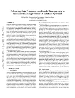 Enhancing Data Provenance and Model Transparency in Federated Learning
  Systems -- A Database Approach