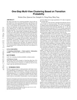 One-Step Multi-View Clustering Based on Transition Probability