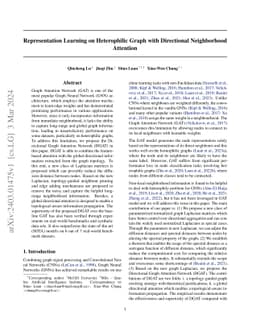 Representation Learning on Heterophilic Graph with Directional
  Neighborhood Attention