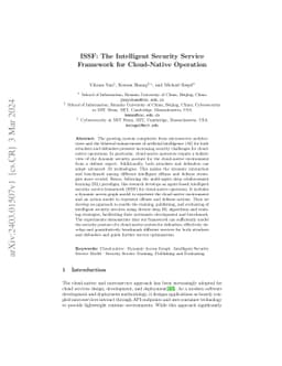 ISSF: The Intelligent Security Service Framework for Cloud-Native
  Operation