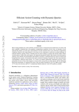 Efficient Action Counting with Dynamic Queries