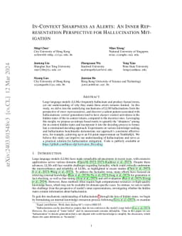 In-Context Sharpness as Alerts: An Inner Representation Perspective for
  Hallucination Mitigation