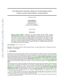 Calibrating doubly-robust estimators with unbalanced treatment
  assignment