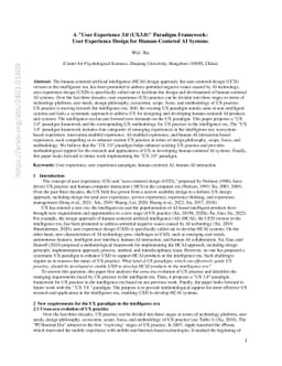A "User Experience 3.0 (UX 3.0)" Paradigm Framework: User Experience
  Design for Human-Centered AI Systems