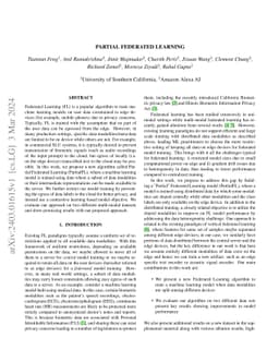 Partial Federated Learning