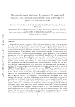 Day-ahead regional solar power forecasting with hierarchical temporal
  convolutional neural networks using historical power generation and weather
  data